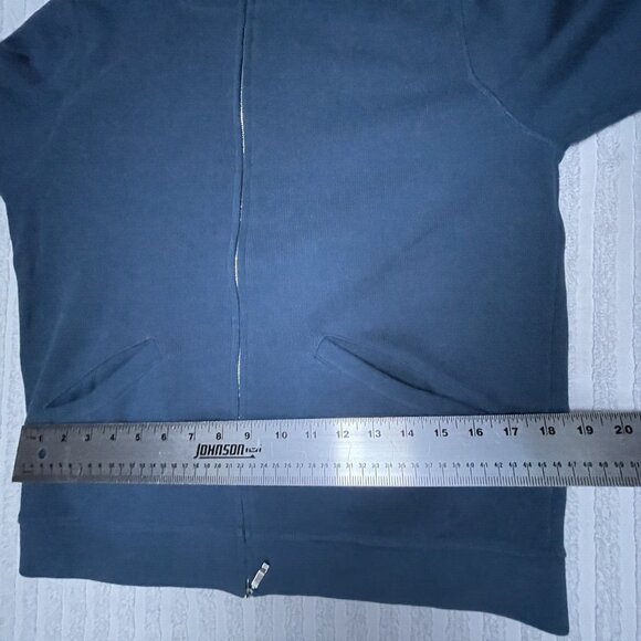 Faconnable Mens Full-Zip Sweater Jacket Small Blue Cotton Knit Mock Neck Pockets - Picture 6 of 10